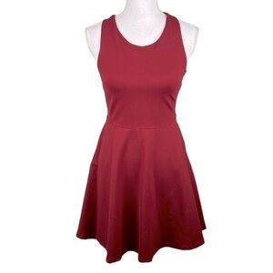 Francescas Burgundy Razorback Circle Midi Dress Size Small